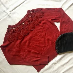Anthropologie Red Bohemian Sweater